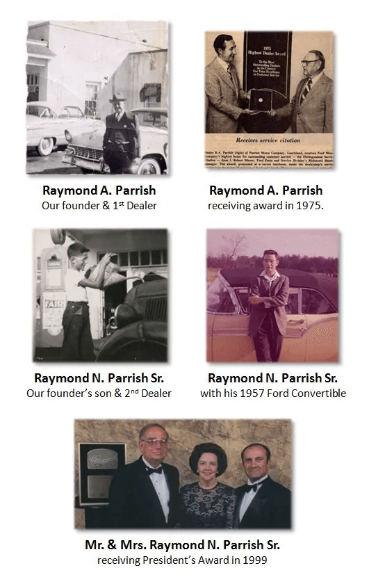 A picture depicting numerous historical awards the Parrish family has acquired 